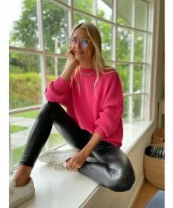Six Fifty Good Mood Sweater Sweatshirts & Sweaters Fuchsia -Six Fifty Shop unnamed file 867