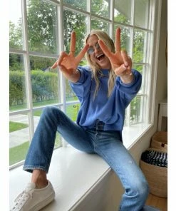 Six Fifty Good Mood Sweater Sweatshirts & Sweaters Cobalt -Six Fifty Shop unnamed file 871