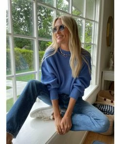 Six Fifty Good Mood Sweater Sweatshirts & Sweaters Cobalt -Six Fifty Shop unnamed file 872