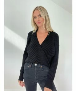 Six Fifty Toni Twist Sweater - Black Sweatshirts & Sweaters