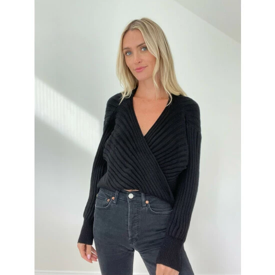 Six Fifty Toni Twist Sweater - Black Sweatshirts & Sweaters 1 Six Fifty Toni Twist Sweater - Black Sweatshirts & Sweaters