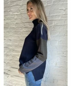 Six Fifty In The Clouds Colorblock Sweatshirts & Sweaters Navy