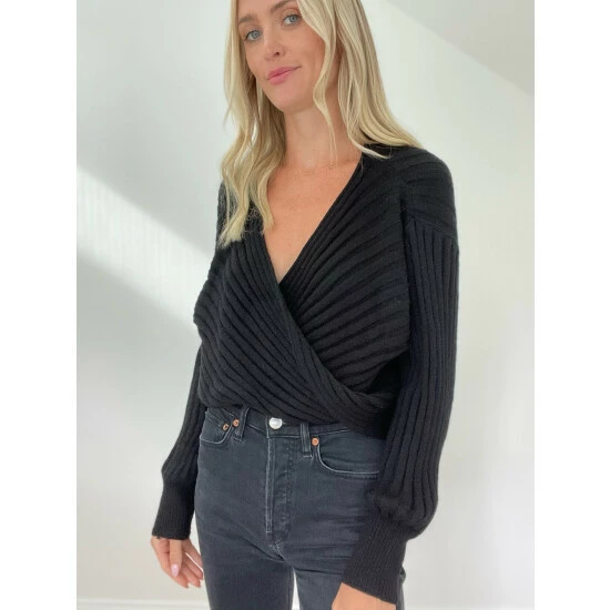 Six Fifty Toni Twist Sweater - Black Sweatshirts & Sweaters 2 Six Fifty Toni Twist Sweater - Black Sweatshirts & Sweaters - Image 2