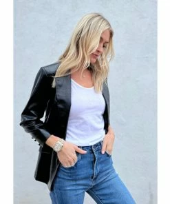 Six Fifty In Charge Leather Blazer Coats, Jackets & Blazers Black