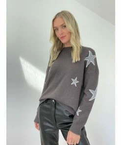 Six Fifty Quinn Star Sweater - Grey Sweatshirts & Sweaters