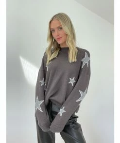 Six Fifty Quinn Star Sweater - Grey Sweatshirts & Sweaters -Six Fifty Shop unnamed file 99
